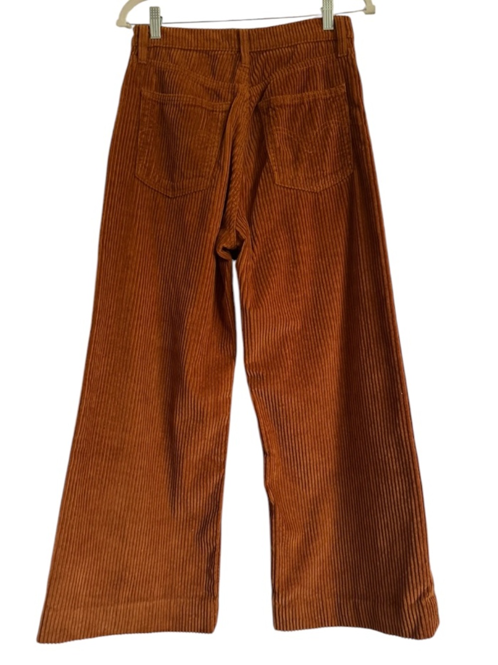 Levi’s Ribcage Wide Leg Corduroy Crop Pants Burnt Orange High Rise 27 - Picture 3 of 12
